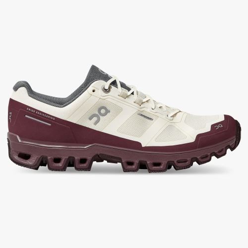 Scarpe Trail Running ON Cloudventure Waterproof Donna Bianche/Bordeaux IT 00902